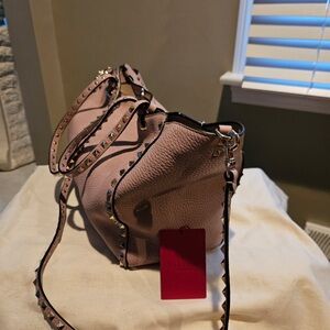 Valentino Blush Pink Studded Shoulder Bag
